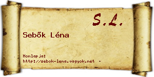 Sebők Léna névjegykártya